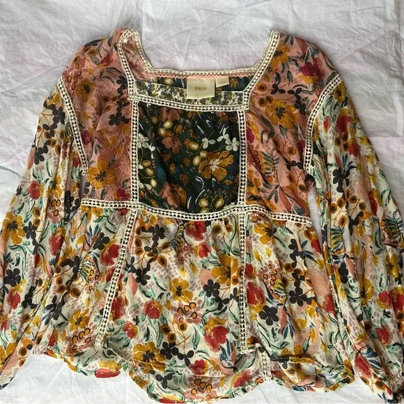Anthropologie Maeve Nikki Peasant Floral Blouse XS - Picture 3 of 4